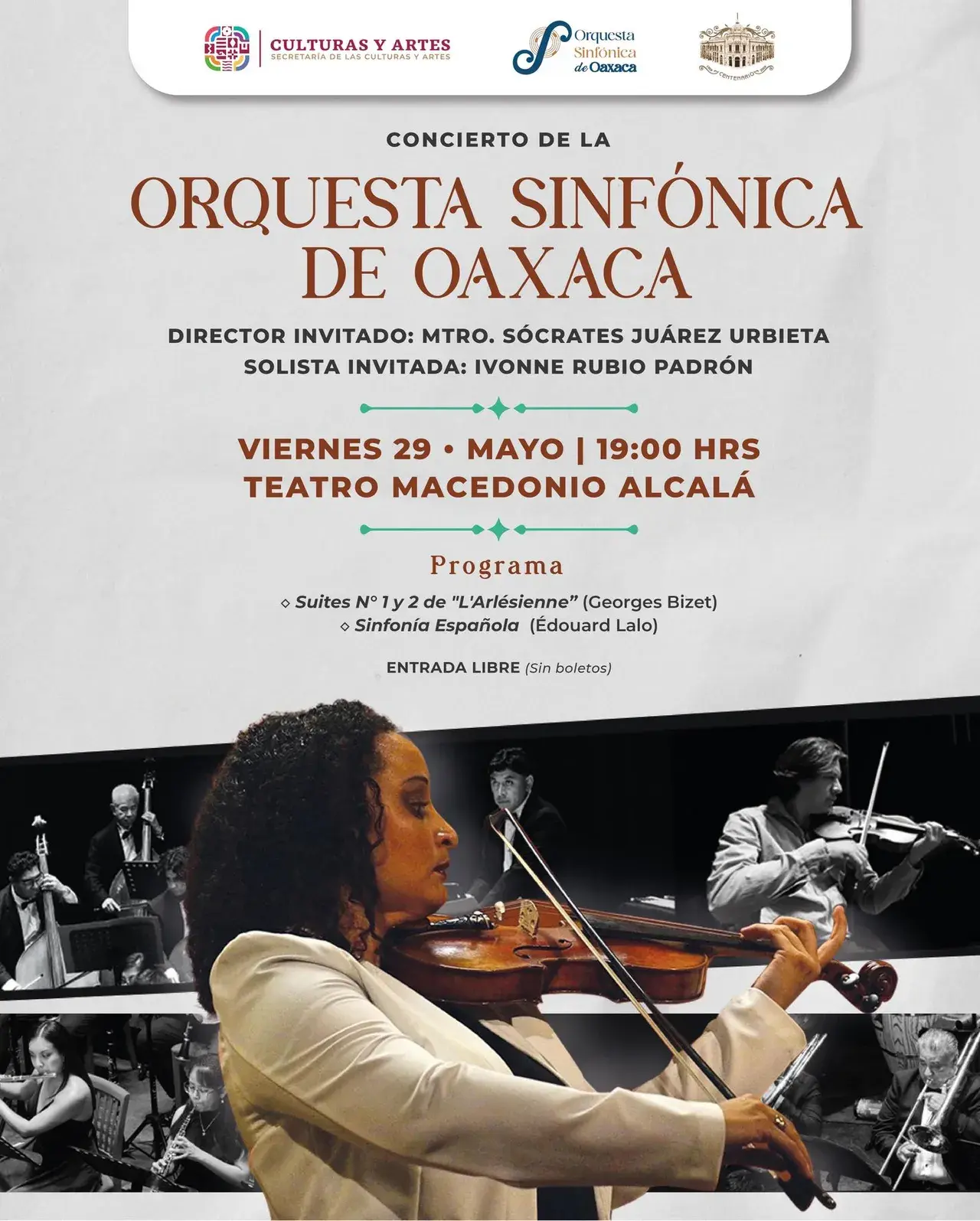 Flyer del evento: Concierto de la Orquesta Sinfónica de Oaxaca