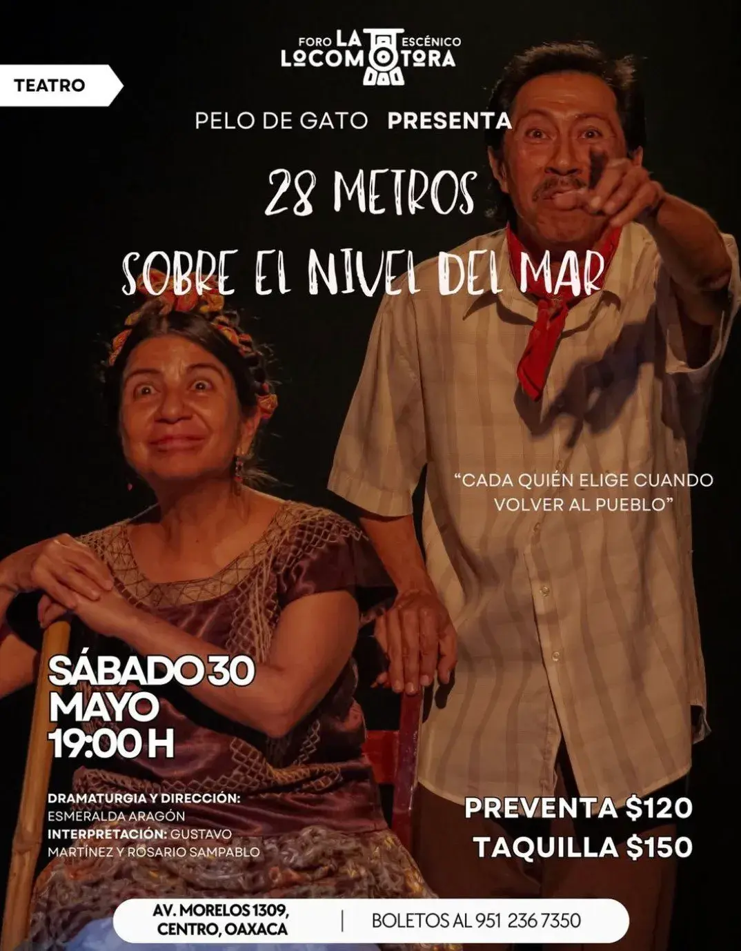 Flyer del evento: 28 METROS SOBRE EL NIVEL DEL MAR