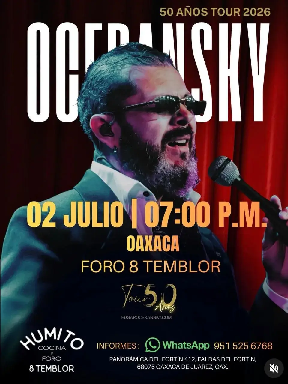 Flyer del evento: OCERANSKY 50 YEARS TOUR 2026