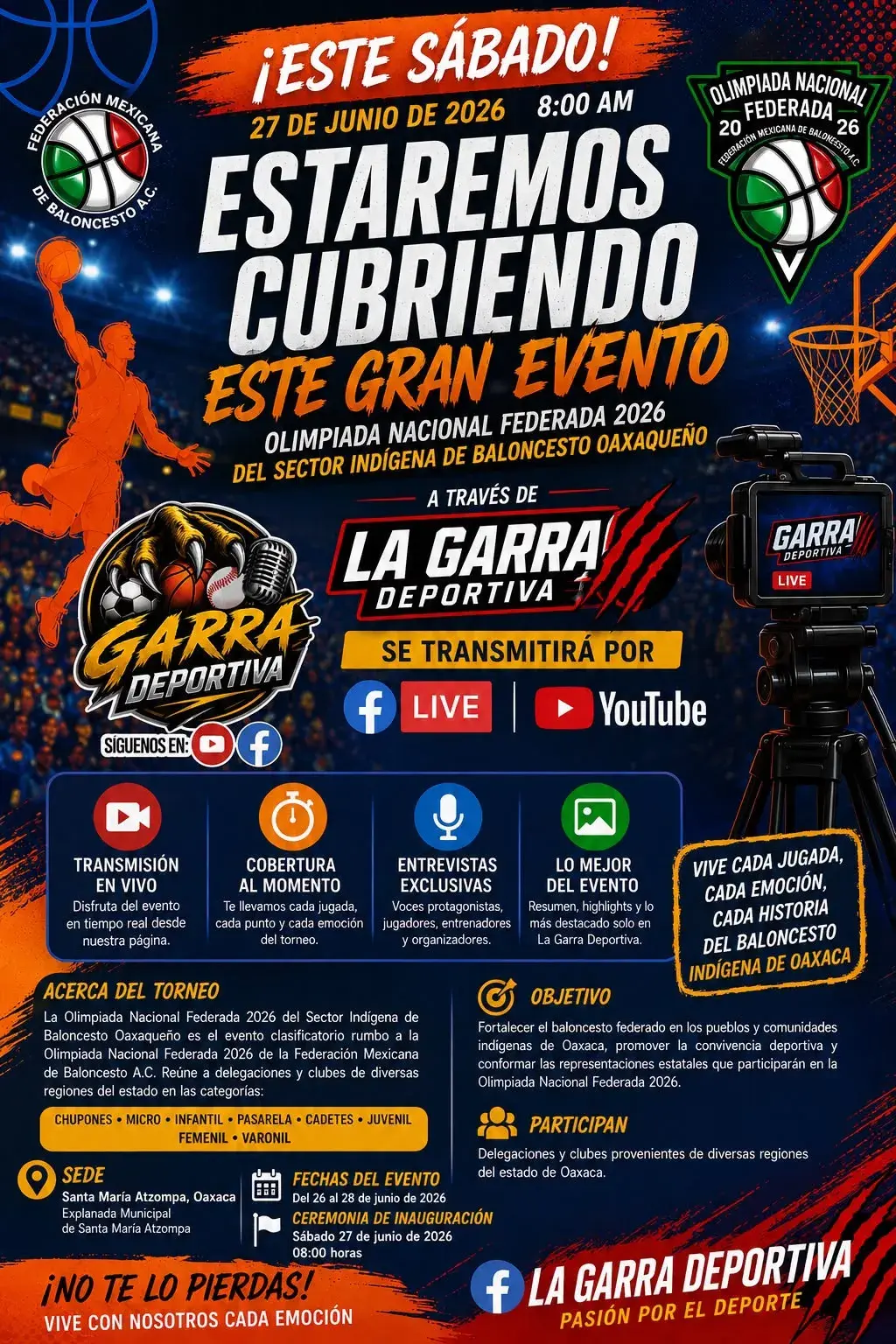 Live Coverage: National Federated Olympics 2026 Indigenous Oaxacan Basketball