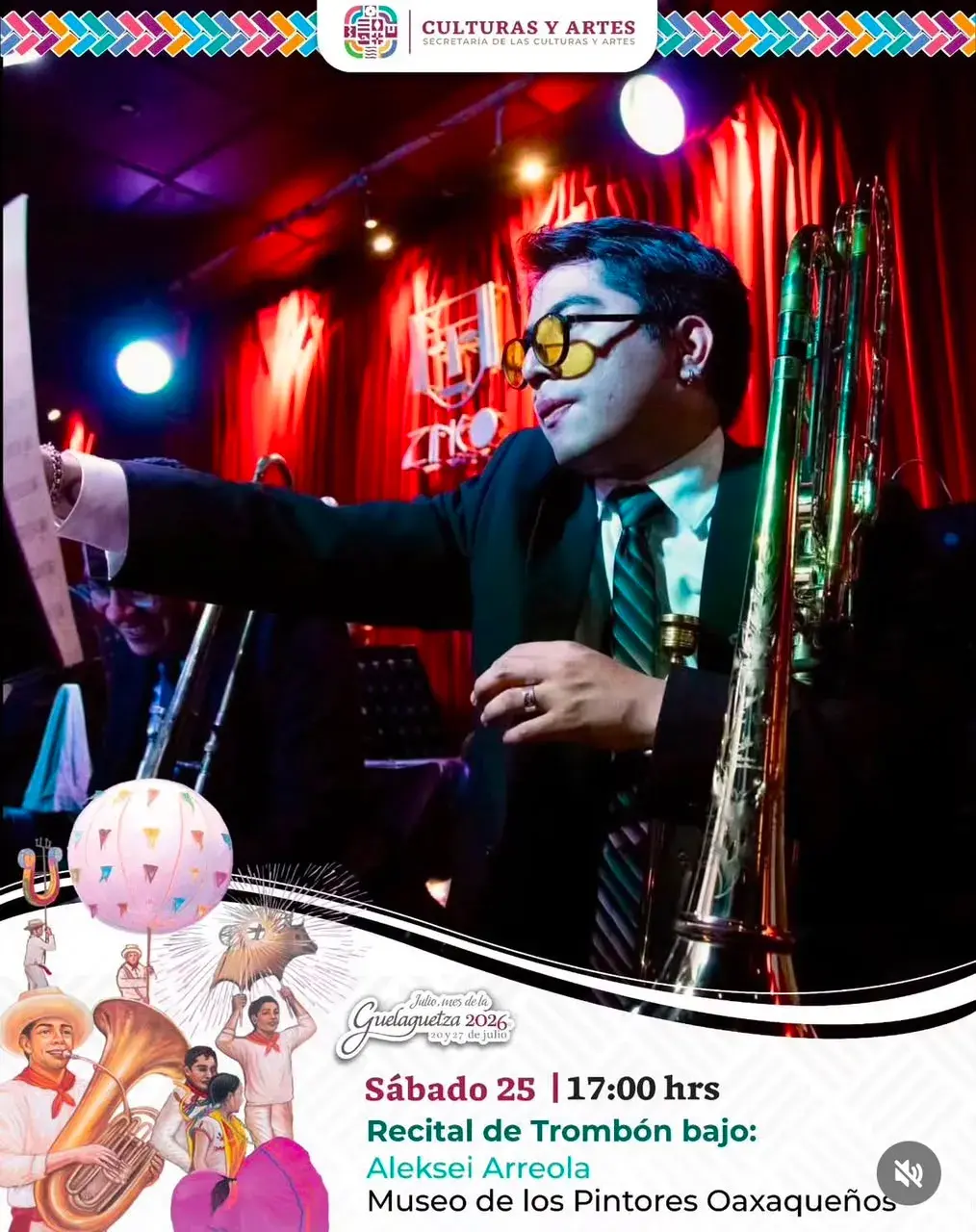 Flyer del evento: Recital de Trombón bajo: Aleksei Arreola