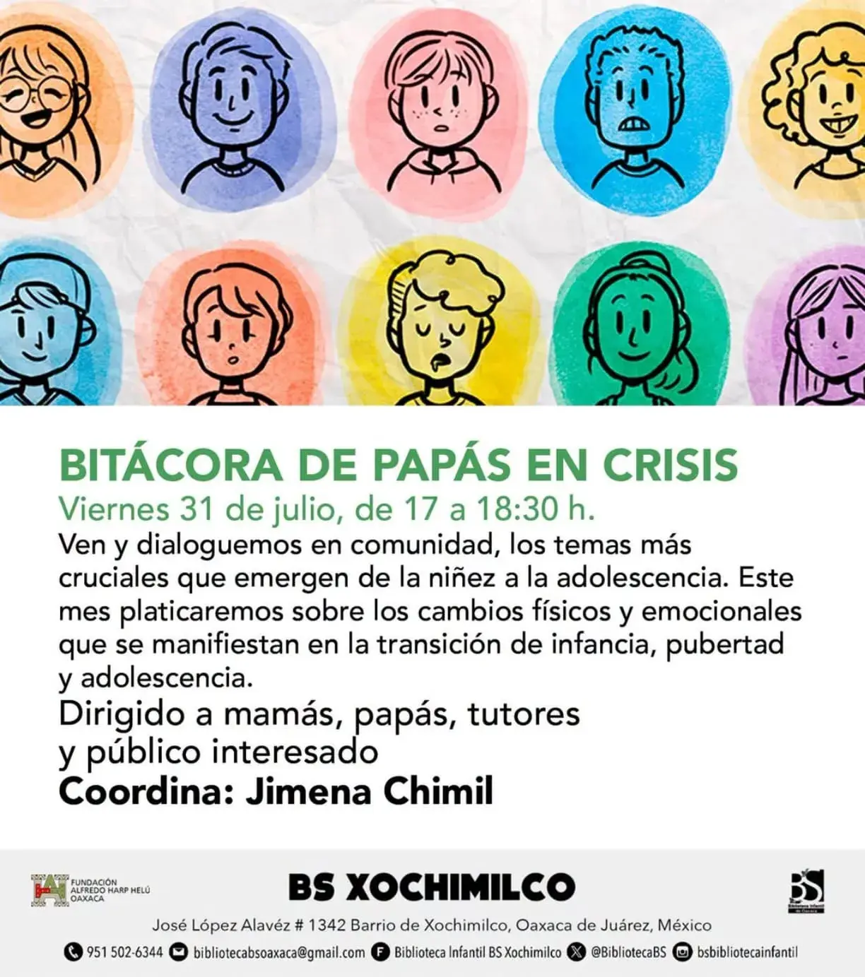 Flyer del evento: Bitácora de Papás en Crisis