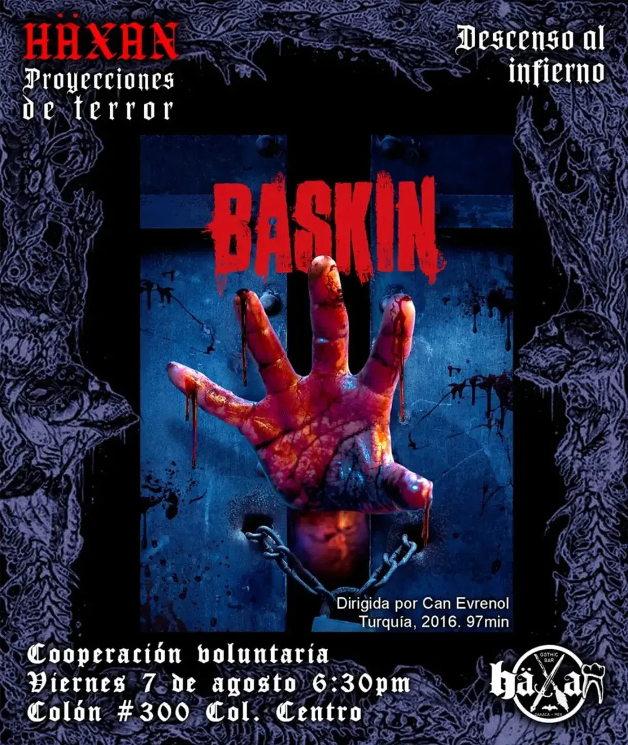 Flyer del evento: HÄXAN Proyecciones de Terror: Baskin - Descenso al Infierno