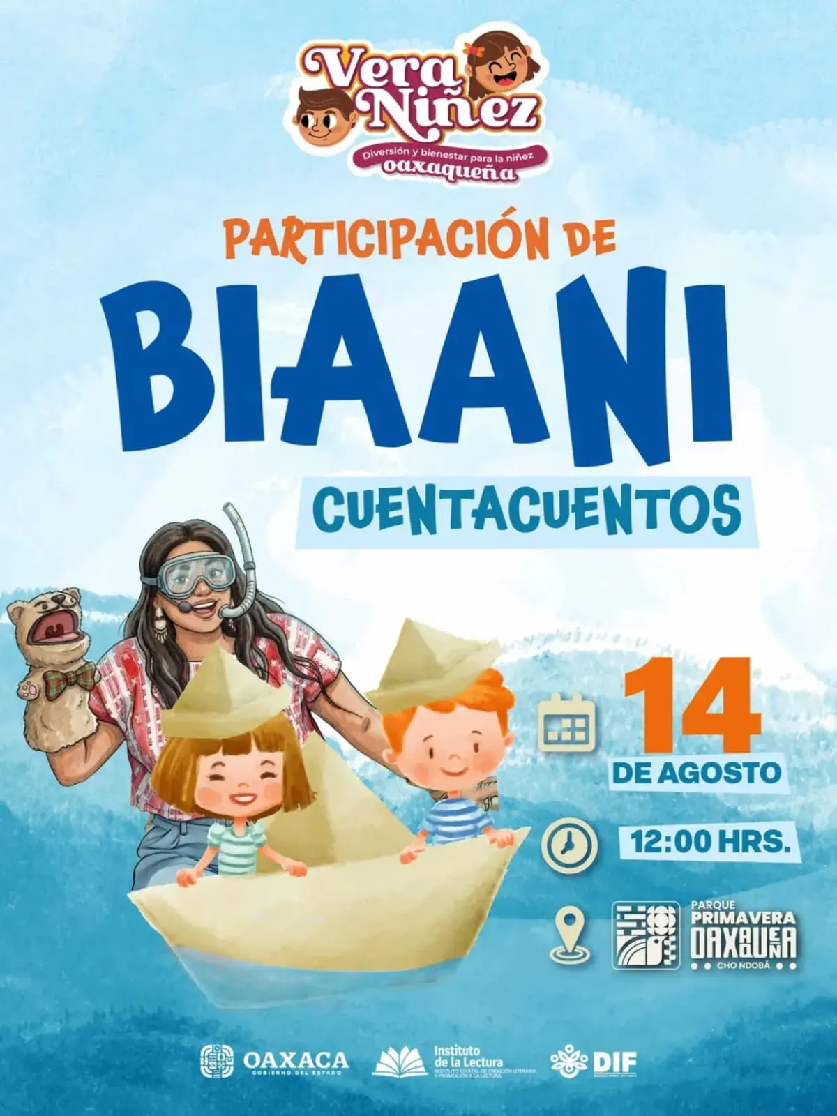 Flyer del evento: Participación de Biaani Cuentacuentos
