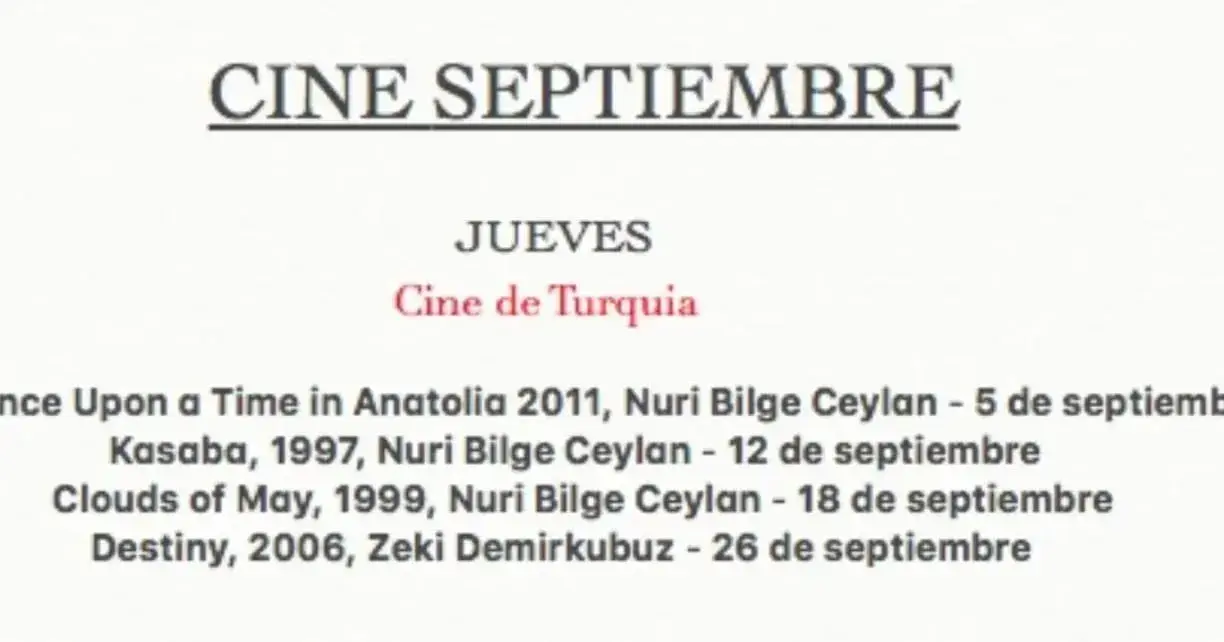 Cine de Septiembre: Jueves de Cine de Turquía