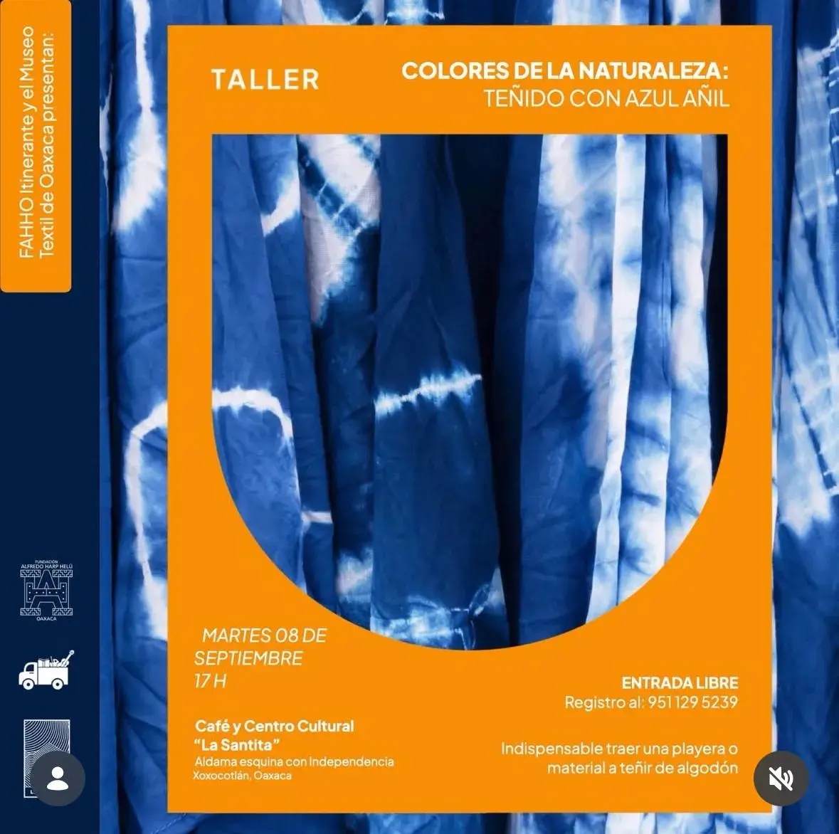 Flyer del evento: Taller Colores de la Naturaleza: Teñido con Azul Añil