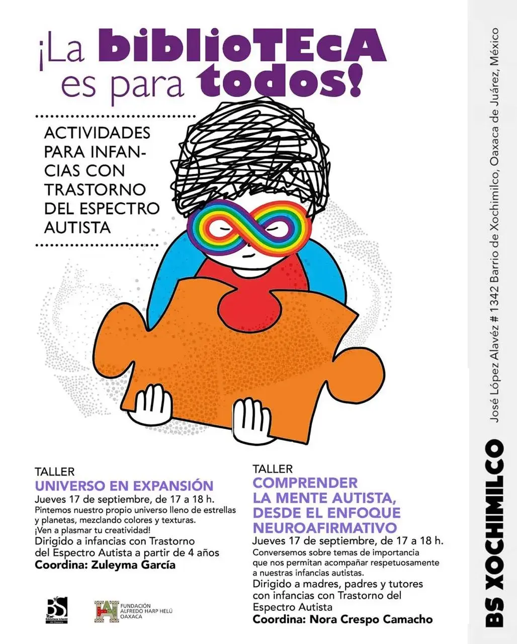 Flyer del evento: Actividades para Infancias con Trastorno del Espectro Autista