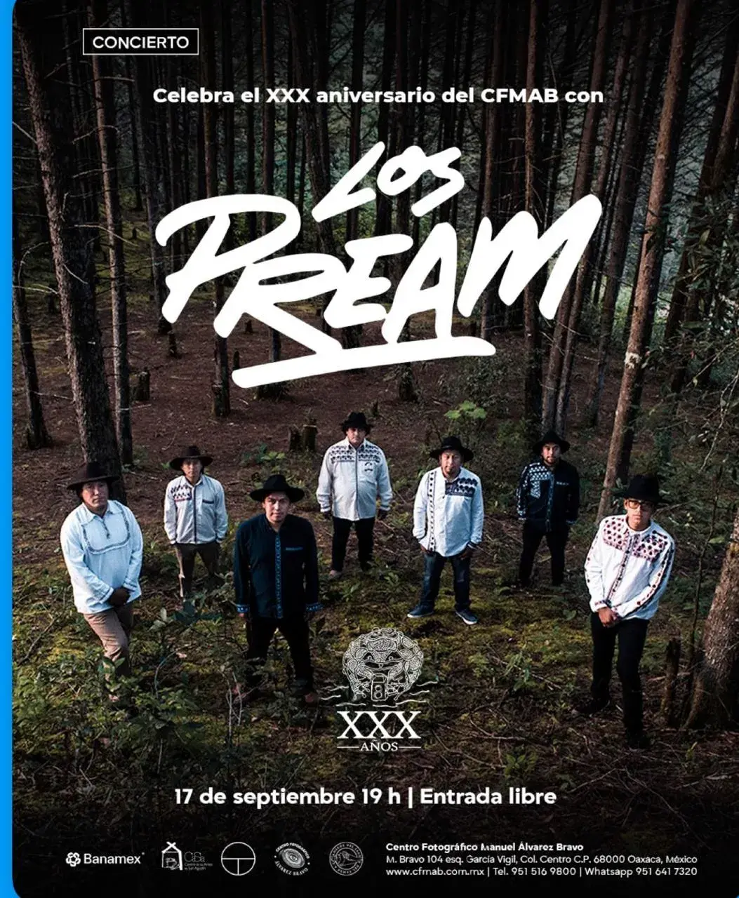 Flyer del evento: Concierto de Los Pream: Celebrando el XXX Aniversario del CFMAB