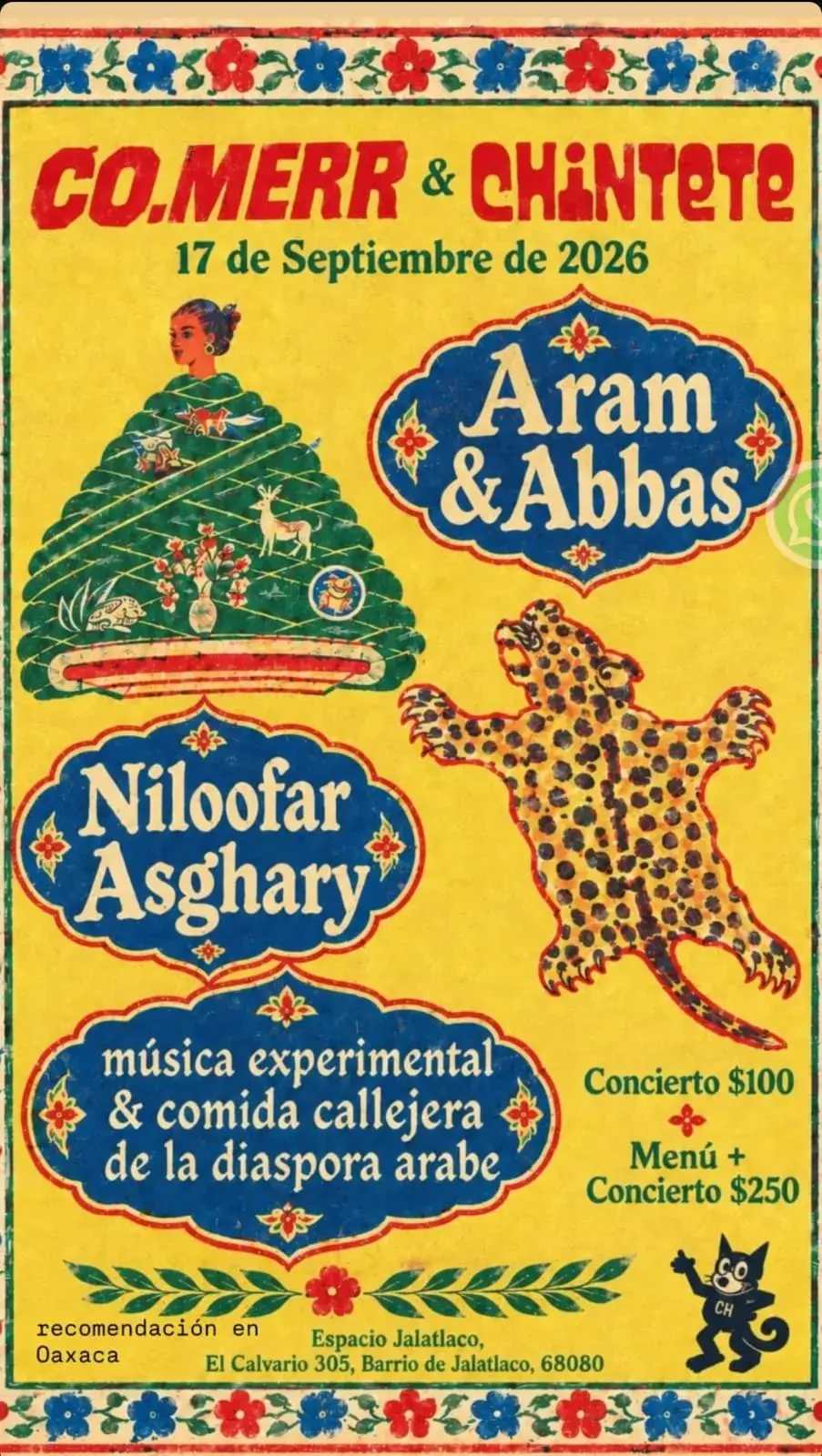 Flyer del evento: Noche de Música Experimental y Comida Árabe con CO.MERR & CHINTETE