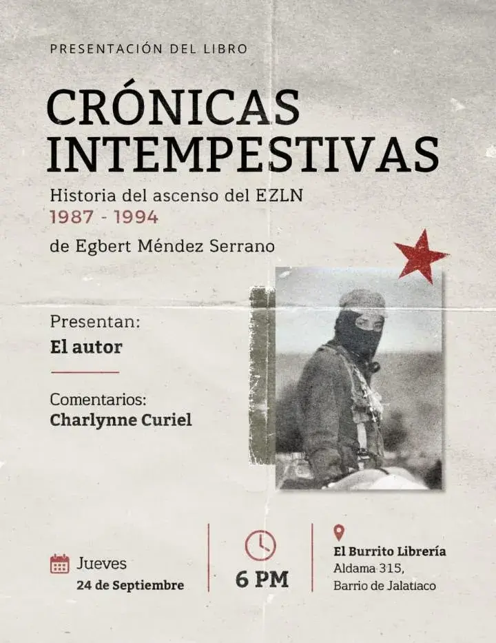 Flyer del evento: Presentación del Libro: Crónicas Intempestivas