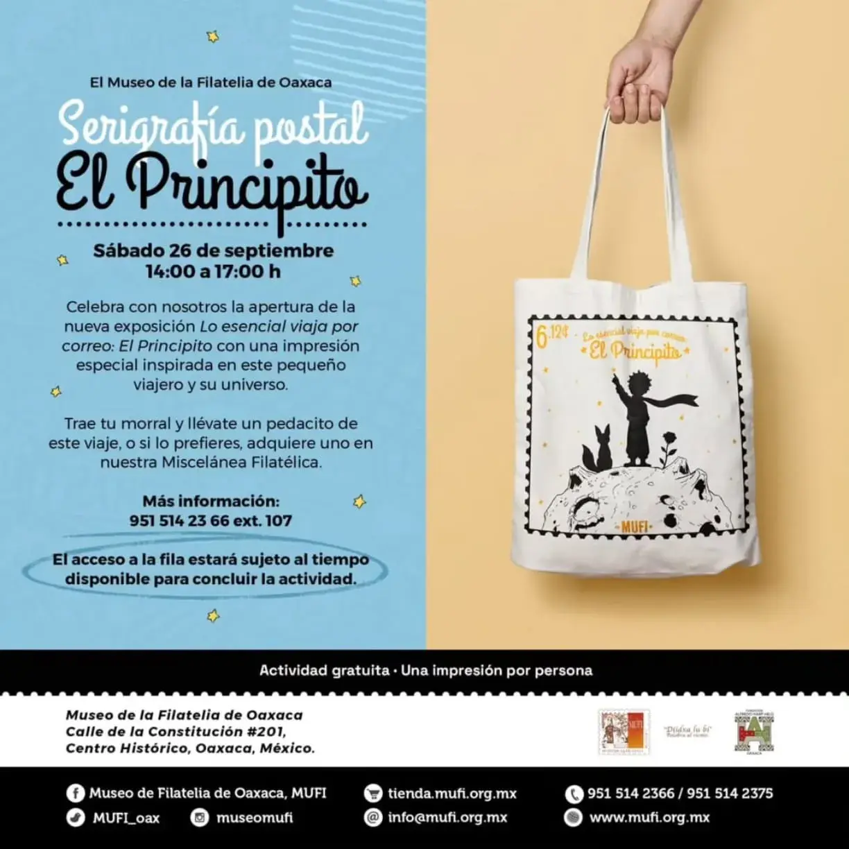 Flyer del evento: Serigrafía postal El Principito