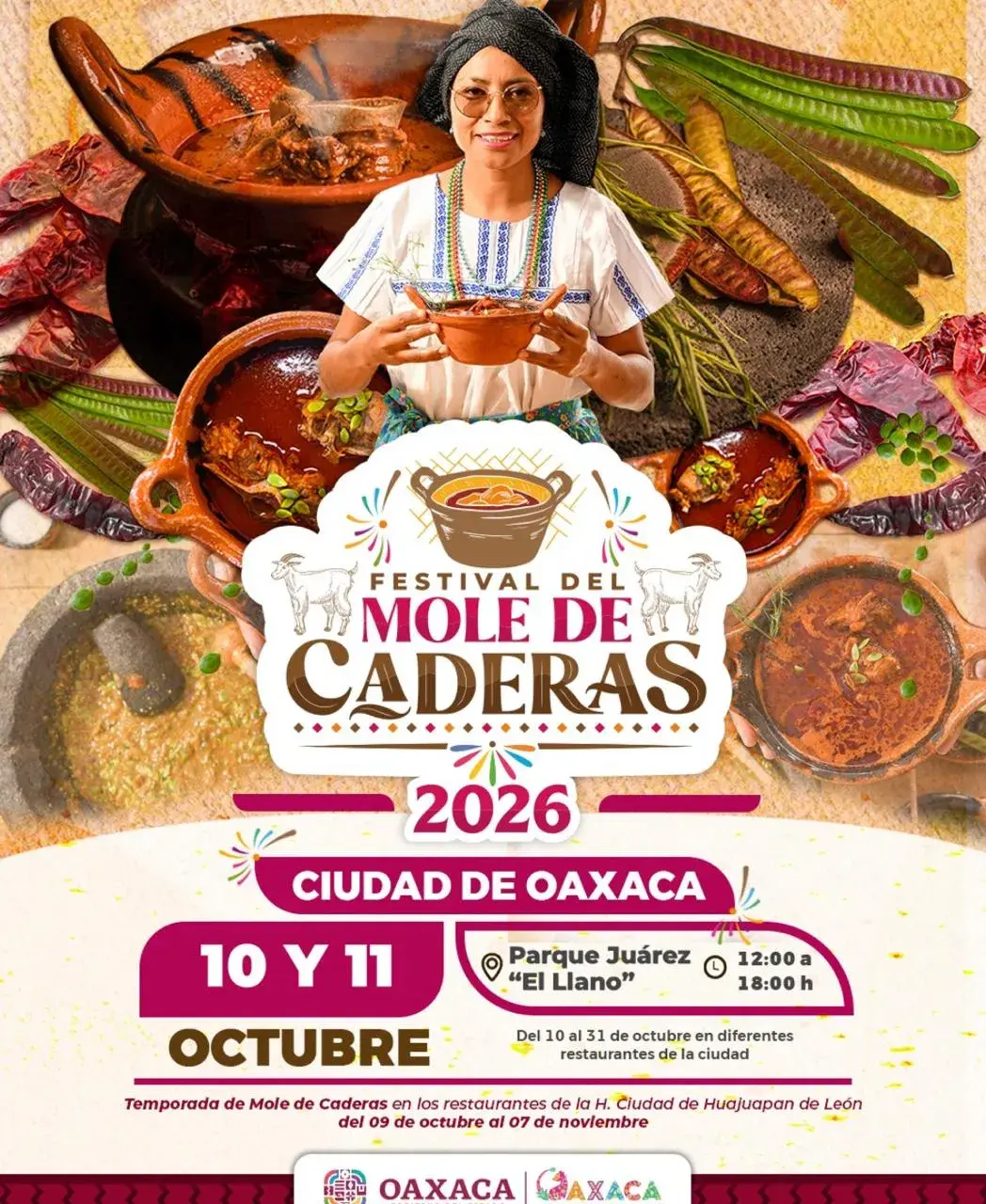 Flyer del evento: Festival del Mole de Caderas 2026