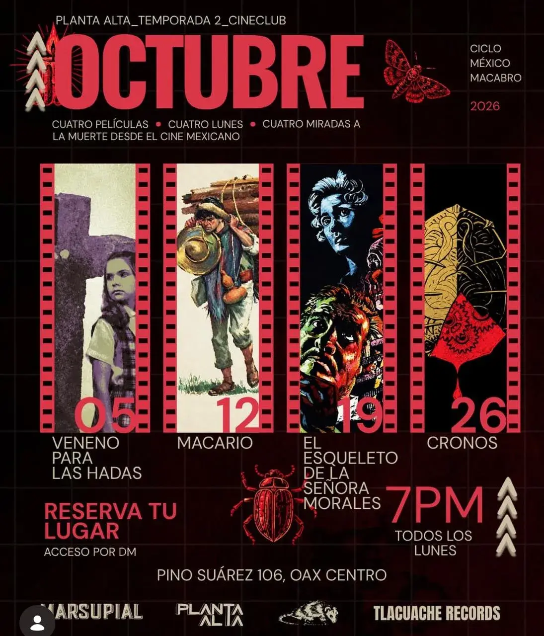 Flyer del evento: Cineclub Octubre: Ciclo México Macabro