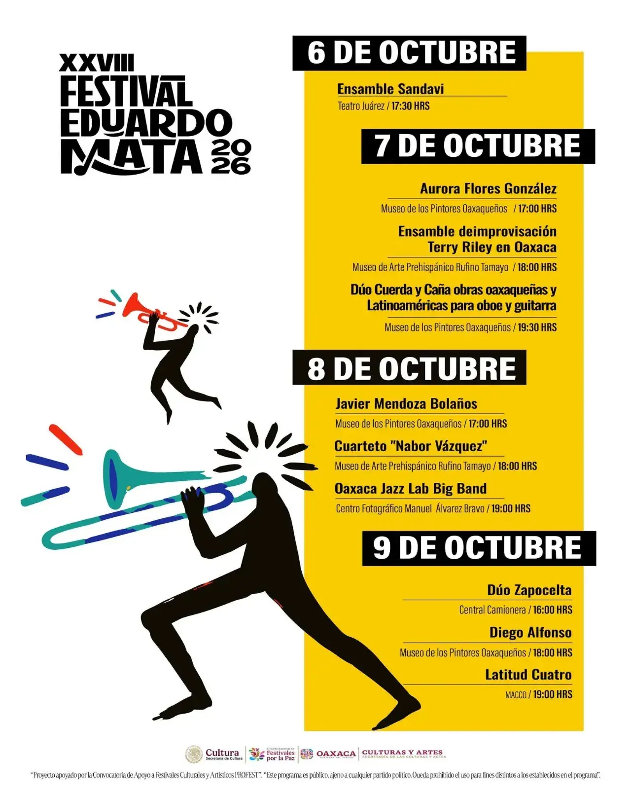 Flyer del evento: XXVIII Festival Eduardo Mata 2026