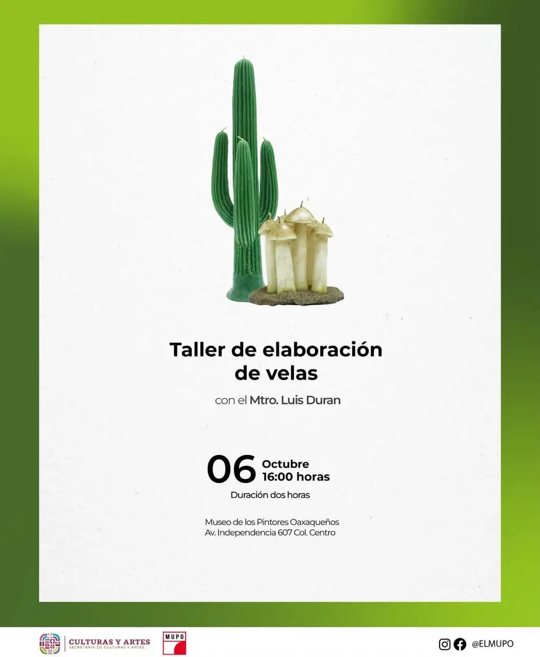 Flyer del evento: Taller de elaboración de velas