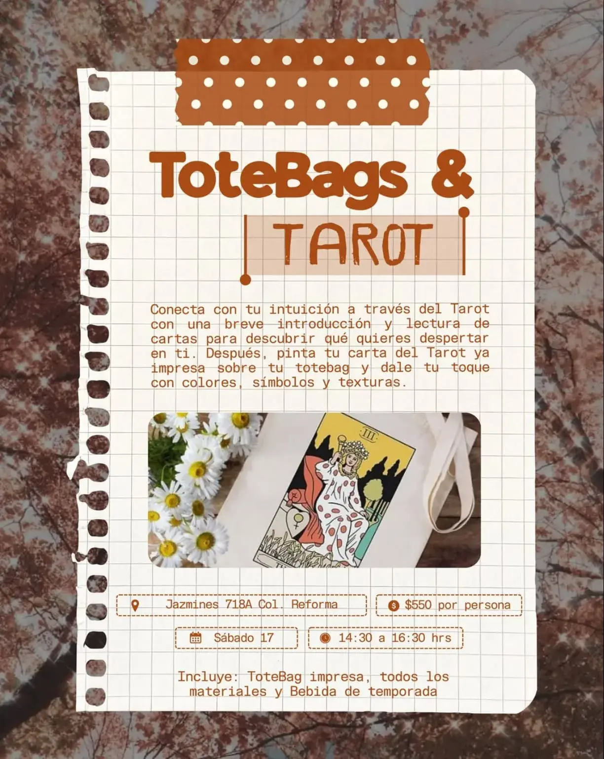 Flyer del evento: ToteBags & Tarot