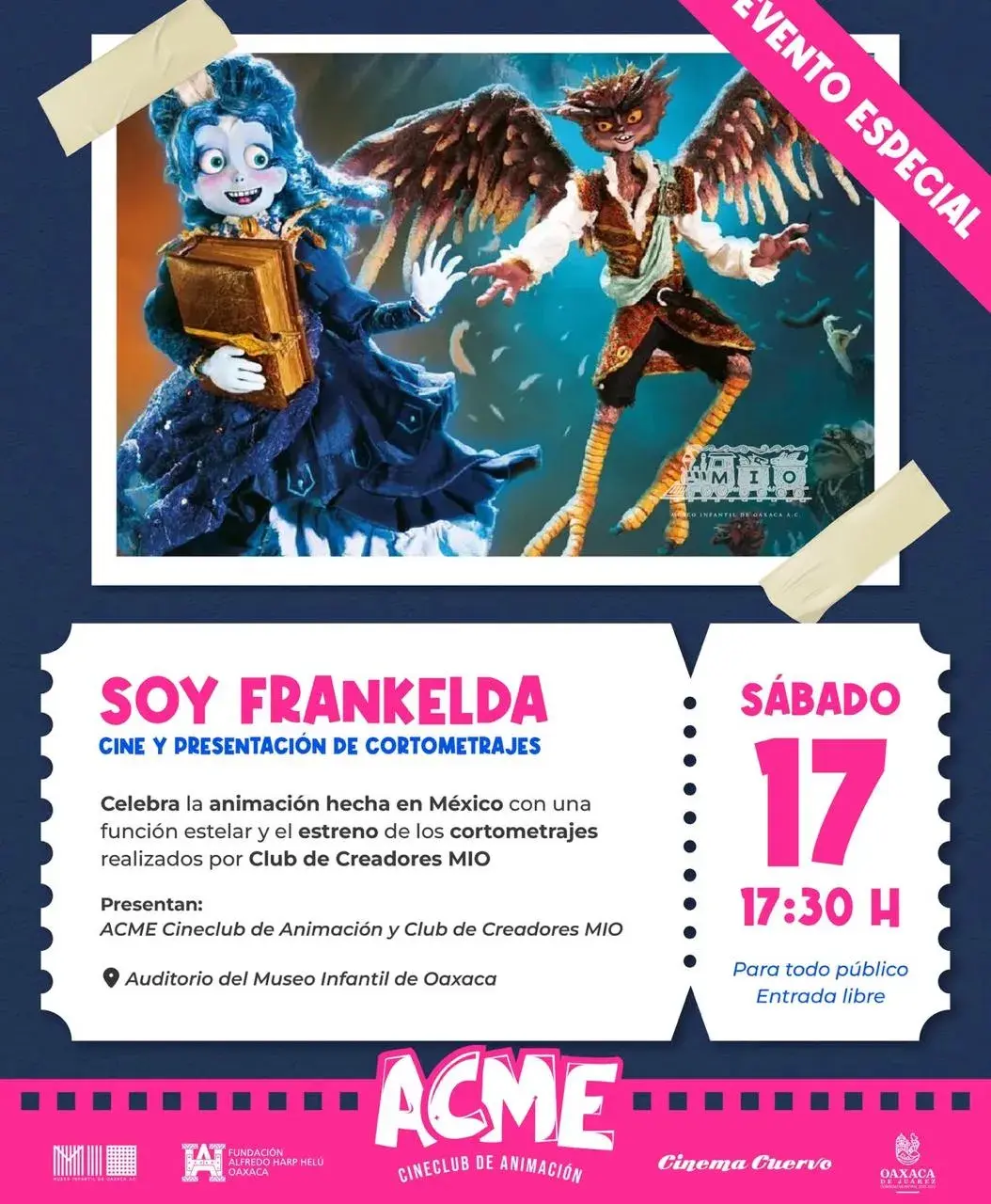 Flyer del evento: Soy Frankelda: Cine y Presentación de Cortometrajes