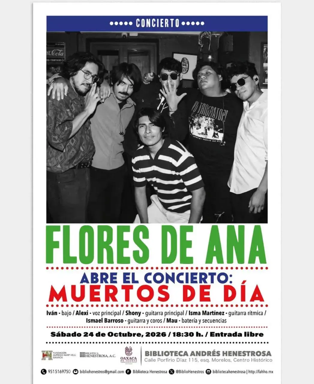 Concert: Flores de Ana and Muertos de Día