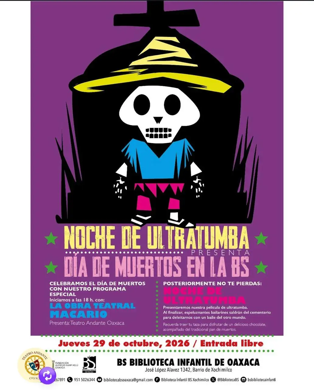 Noche de Ultratumba presenta Día de Muertos en la BS