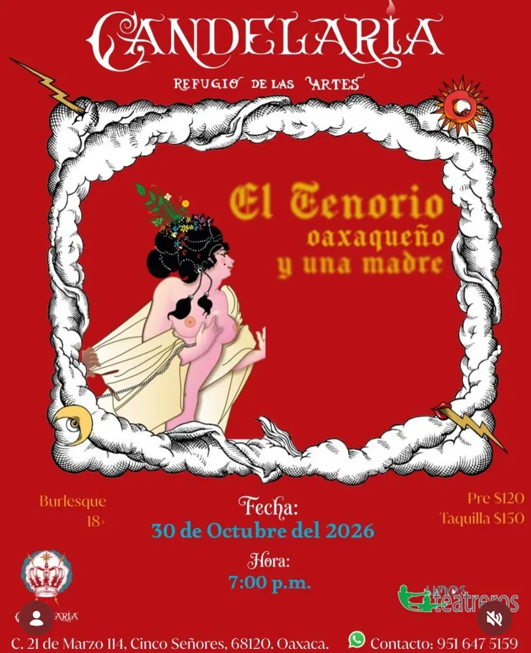 Flyer del evento: El Tenorio Oaxaqueño y una madre