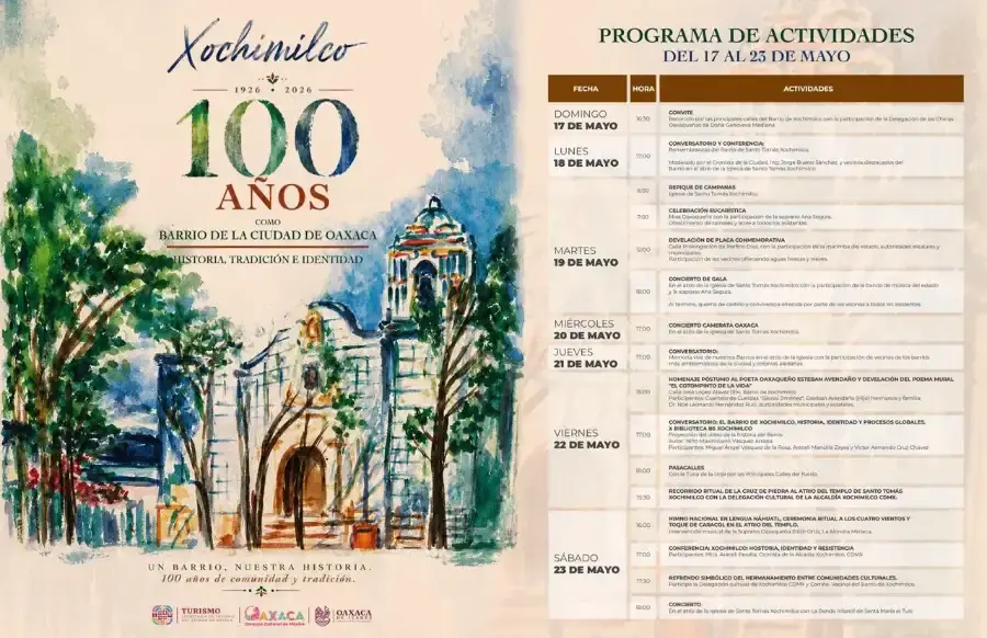 Flyer del evento: Concierto de Gala: 100 Años del Barrio de Xochimilco