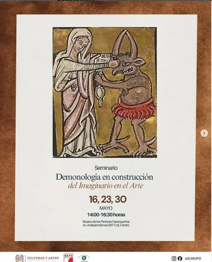 Flyer del evento: Seminario Demonología en construcción del Imaginario en el Arte