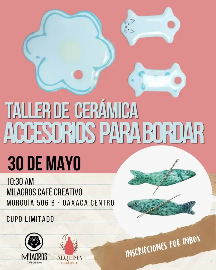 Flyer del evento: TALLER DE CERÁMICA ACCESORIOS PARA BORDAR