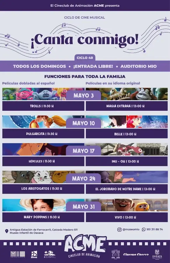 Flyer del evento: ¡Canta conmigo! Ciclo de Cine Musical