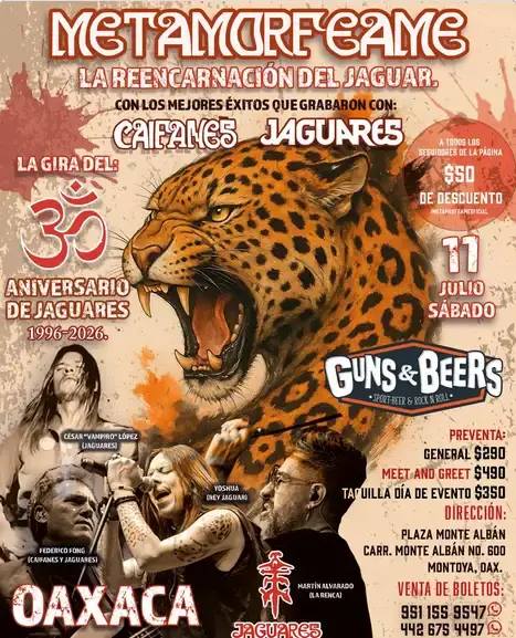 Flyer del evento: Metamorfeame: The Reincarnation of the Jaguar