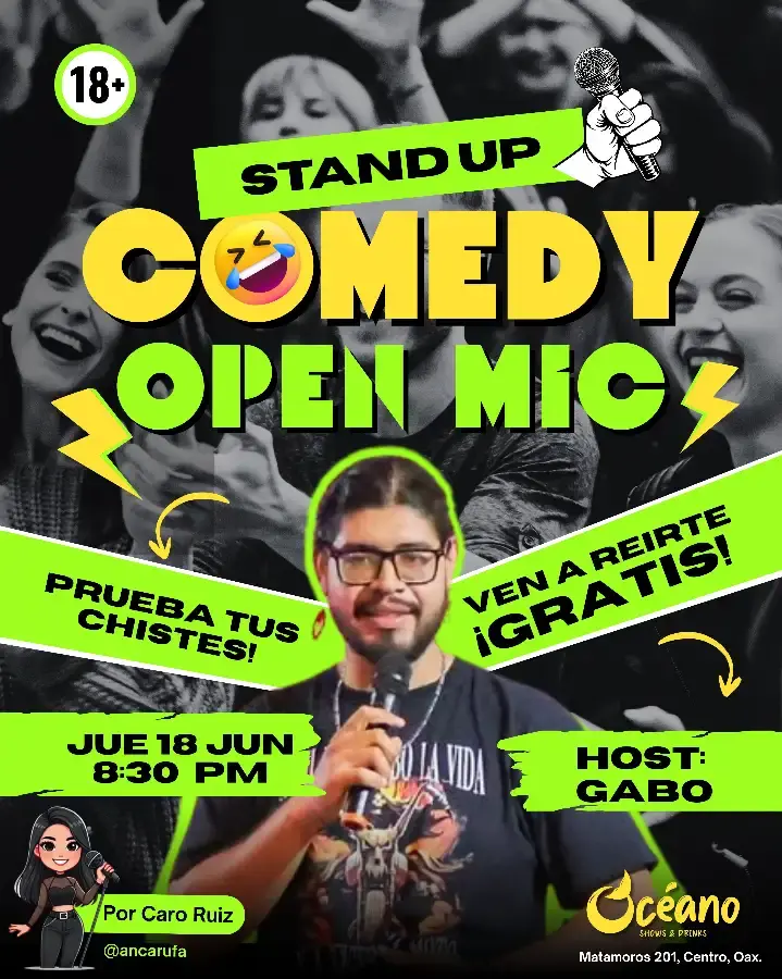 Flyer del evento: STAND UP COMEDY OPEN MIC