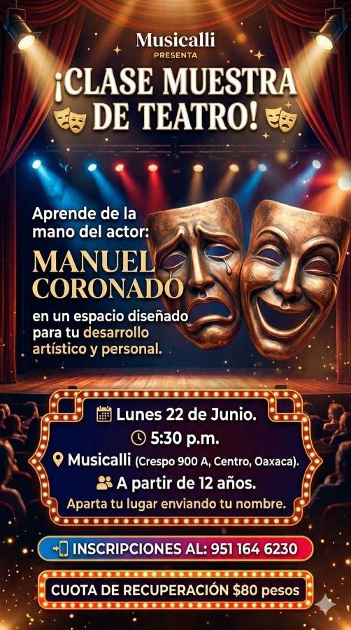 Flyer del evento: Clase Muestra de Teatro
