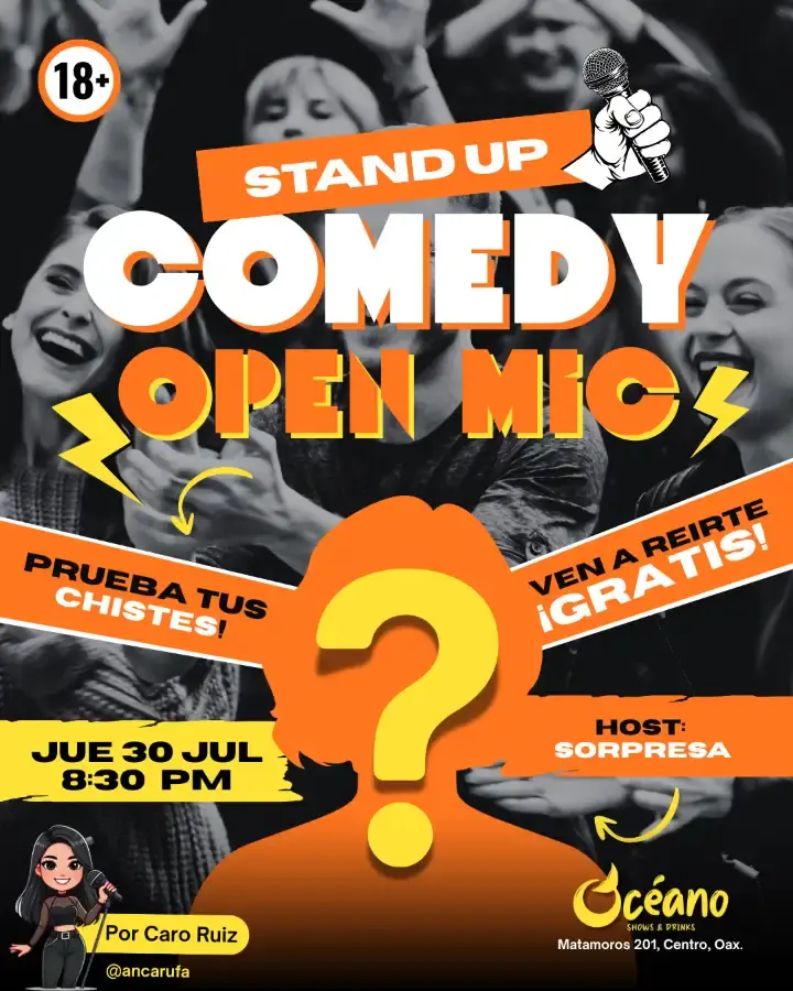 Flyer del evento: Stand Up Comedy Open Mic