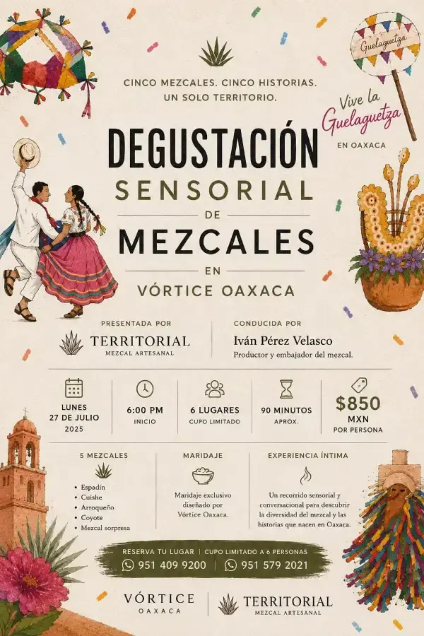 Flyer del evento: DEGUSTACIÓN SENSORIAL DE MEZCALES