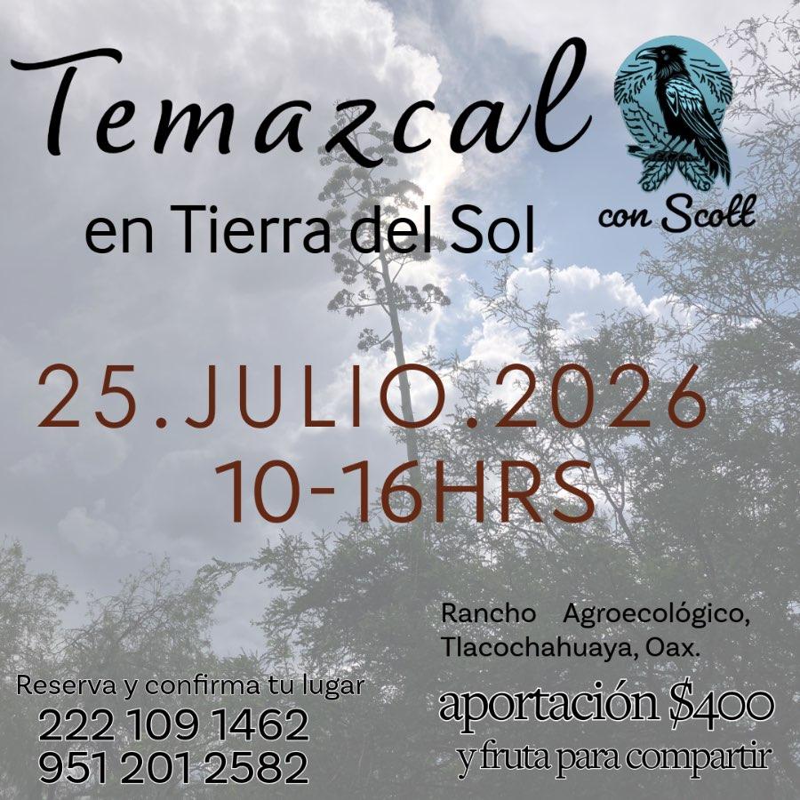 Flyer del evento: Temazcal en Tierra del Sol con Scott