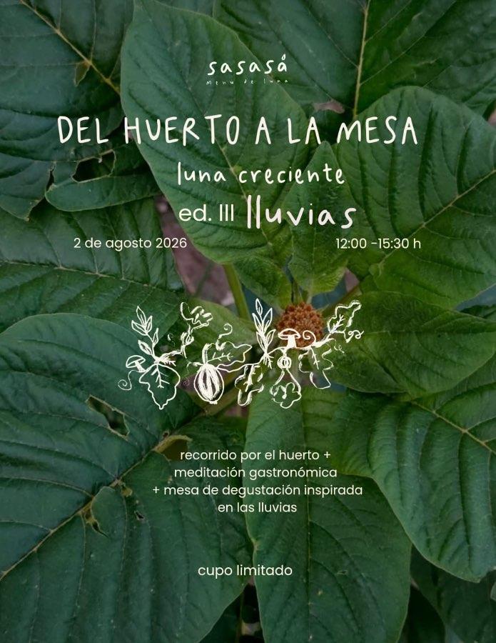 Flyer del evento: Del Huerto a la mesa- sasasá ep: II.  lluvias