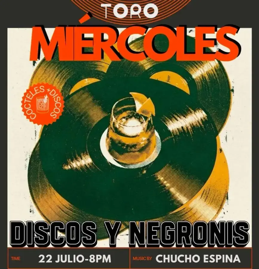 Flyer del evento: Miércoles de Discos y Negronis