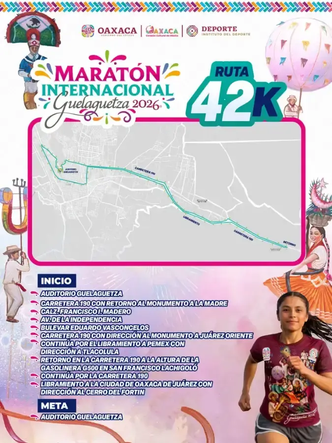 Flyer del evento: Maratón Internacional Guelaguetza 2026