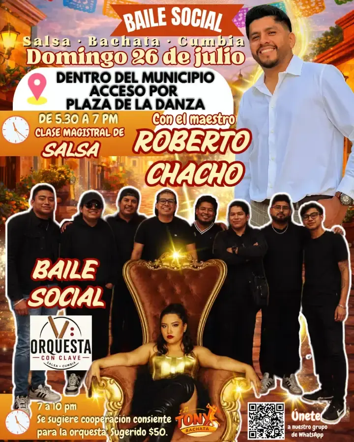 Flyer del evento: BAILE SOCIAL salsa, bachata y cumbia