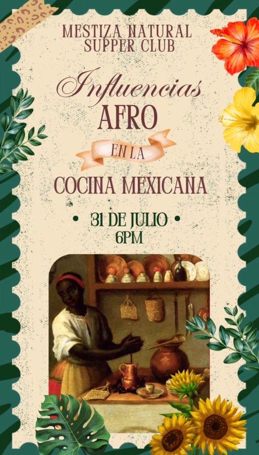Flyer del evento: Influencias Afro en la Cocina Mexicana