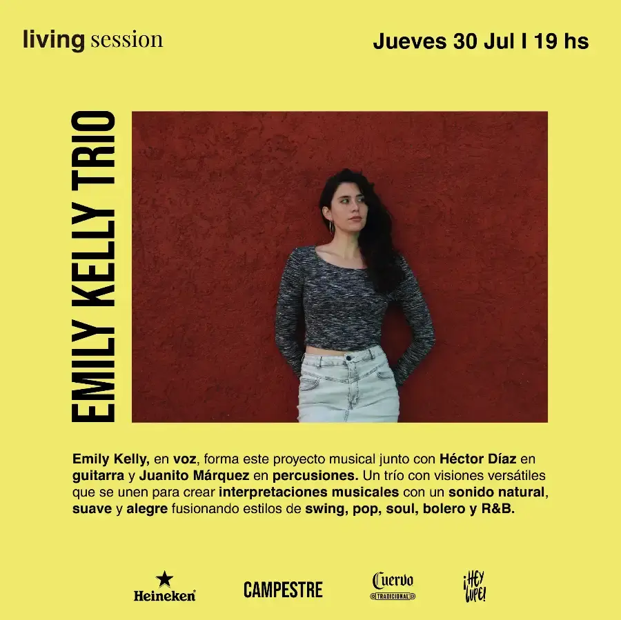 Flyer del evento: Campestre Living Sessions: EMILY KELLY TRIO