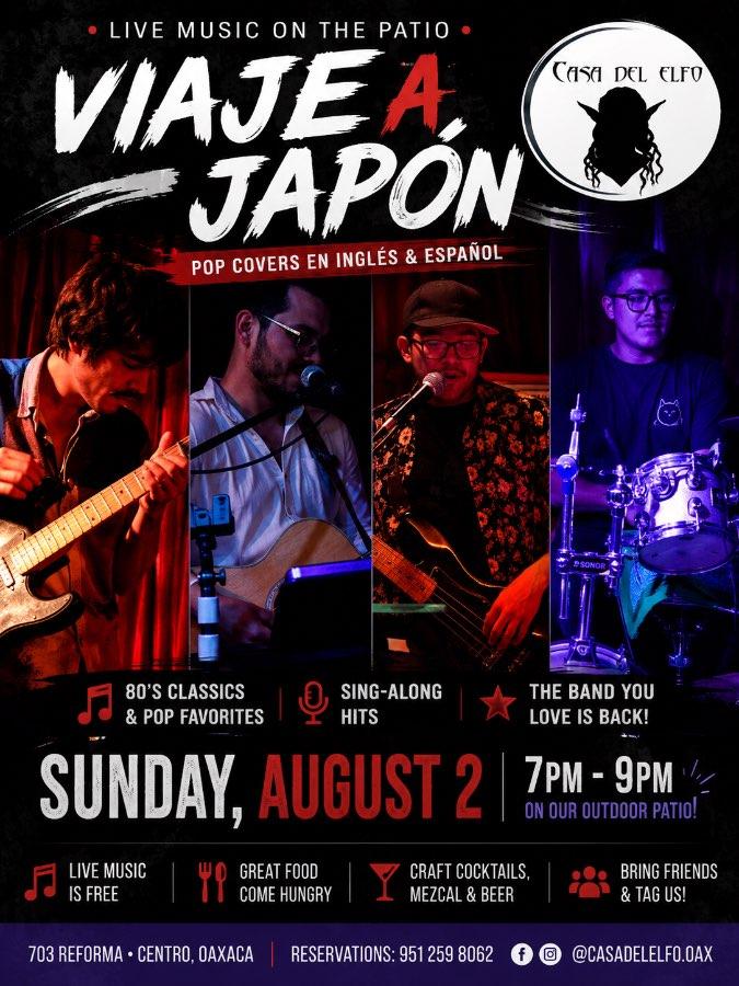 Flyer del evento: VIAJE A JAPÓN: POP COVERS EN INGLÉS & ESPAÑOL