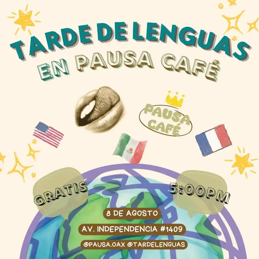 Flyer del evento: Tarde de Lenguas en Pausa Café