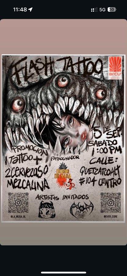 Flyer del evento: FLASH TATTOO