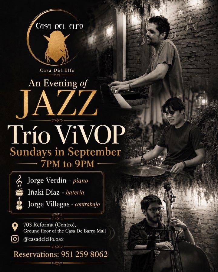 Flyer del evento: Una Noche de JAZZ Trío ViVoP