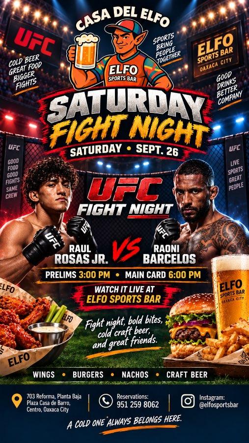 Flyer del evento: Saturday Fight Night