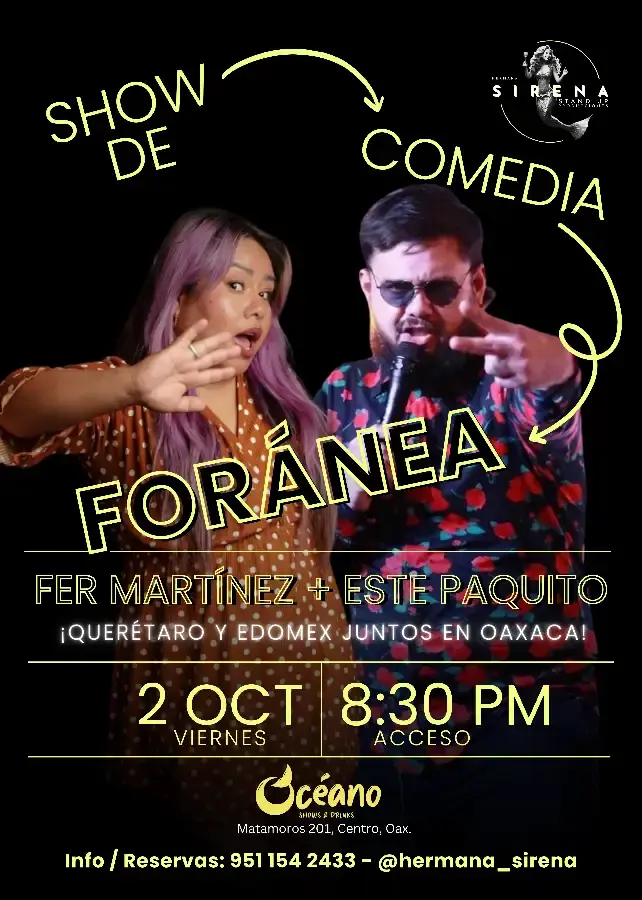 Flyer del evento: Show de Comedia Foránea