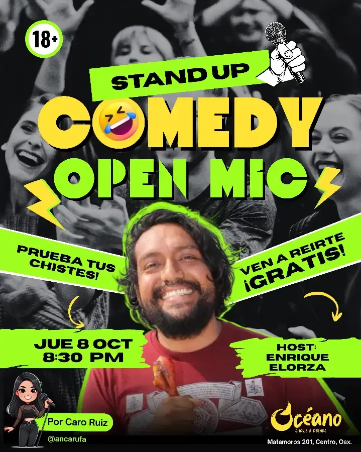 Flyer del evento: STAND UP COMEDY OPEN MIC