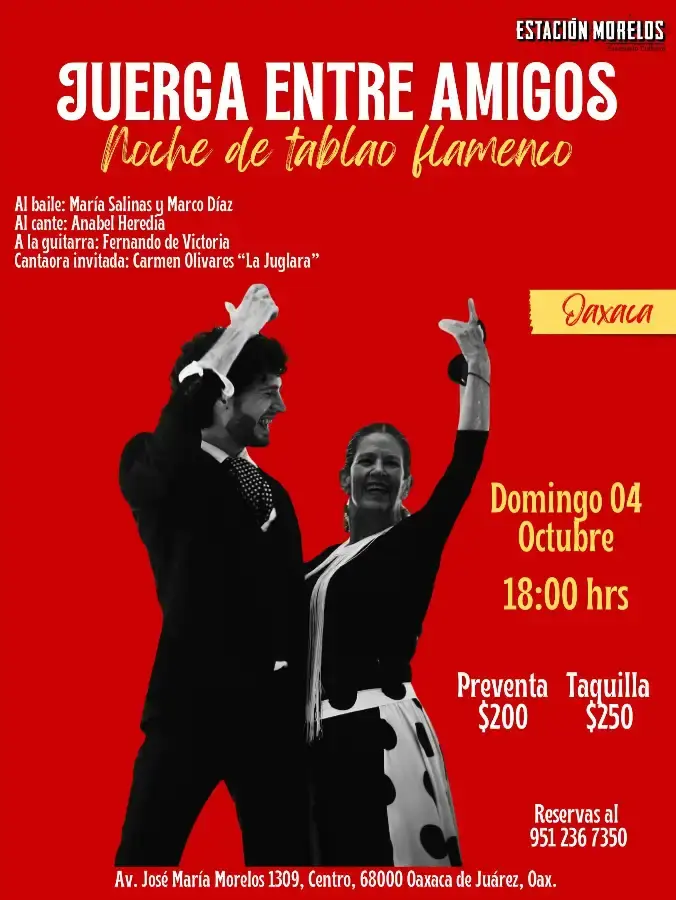 Flyer del evento: Juerga entre Amigos Noche de tablao flamenco