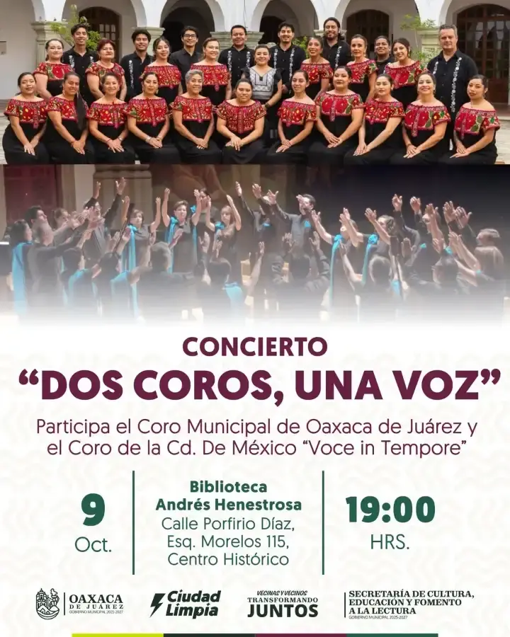 Flyer del evento: CONCIERTO "DOS COROS, UNA VOZ"