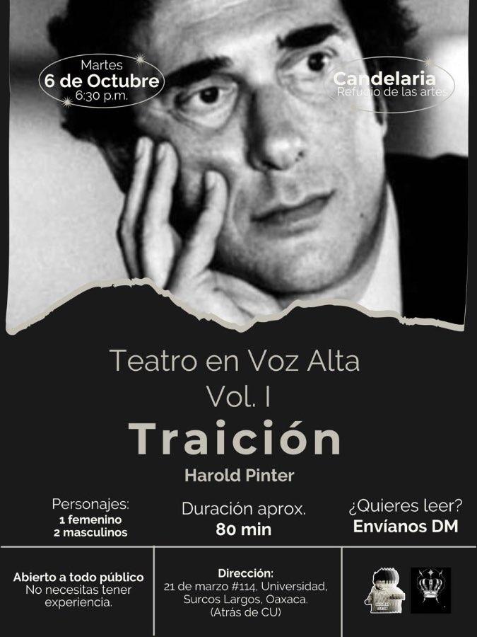 Flyer del evento: Teatro en Voz Alta Vol. I Traición